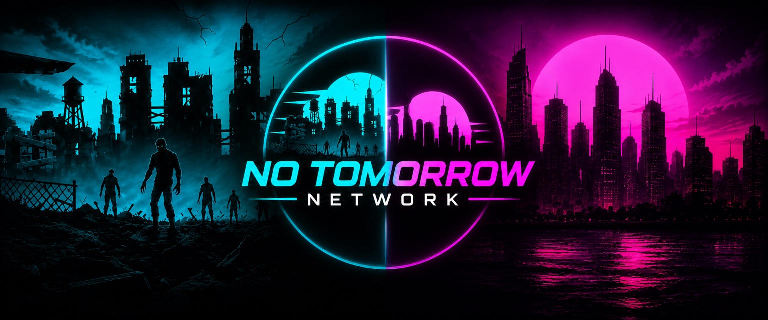 No Tomorrow Network: ruined survival city and neon skyline